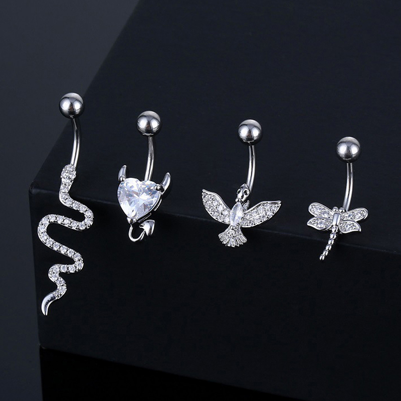Body Jewelry Piercing - Crystal Belly Button Ring Animal Shape