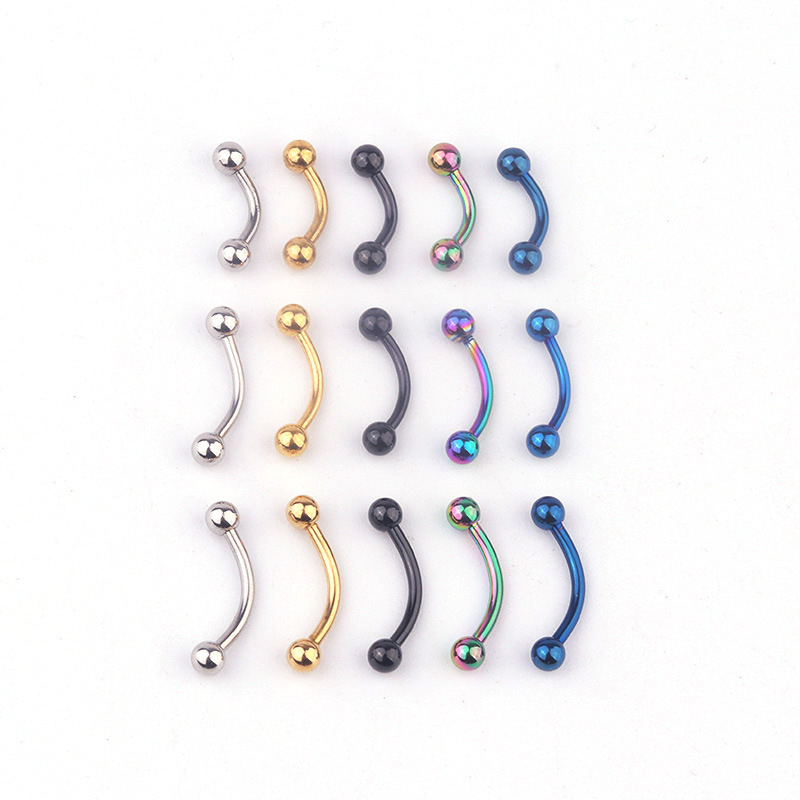 Body Jewelry Lot - 5pcs/lot 16G 316L Stainless Steel Curved
