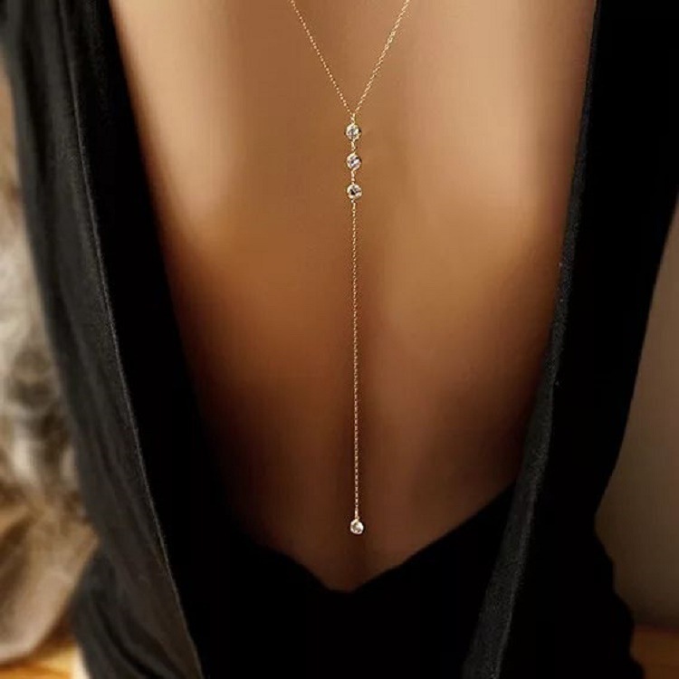 Body Jewelry - New Rhinestone Sexy Women's Back Chain