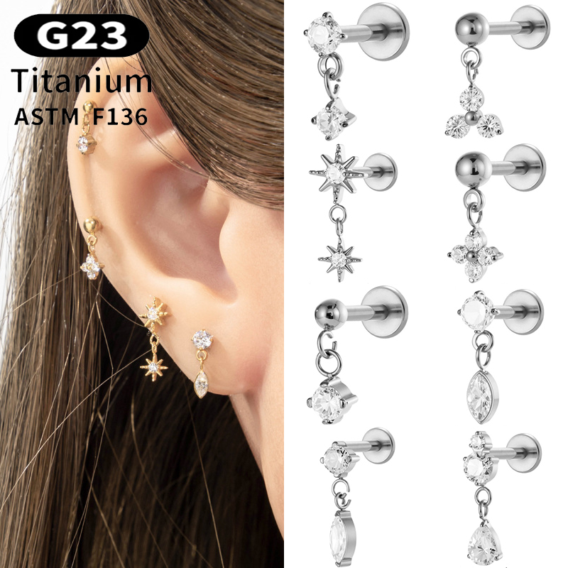Body Jewelry Threadless - 1PC G23 Titanium Threadless Push Pin
