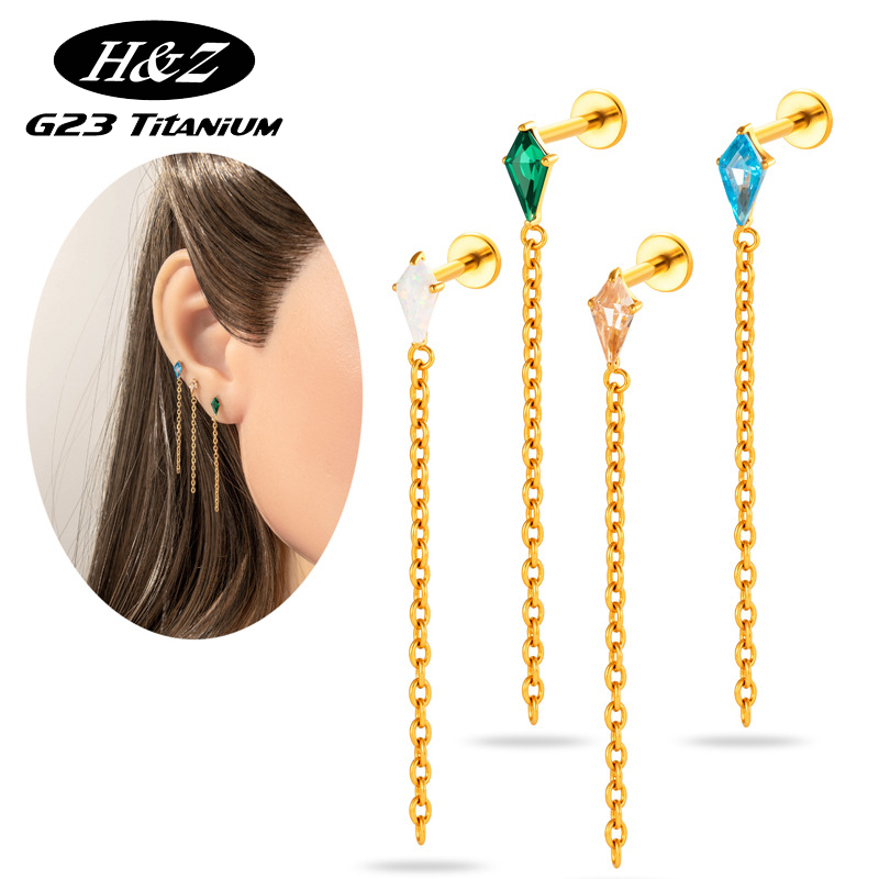 Body Jewelry Threadless - 1PC G23 Titanium Piercing Threadless Ear