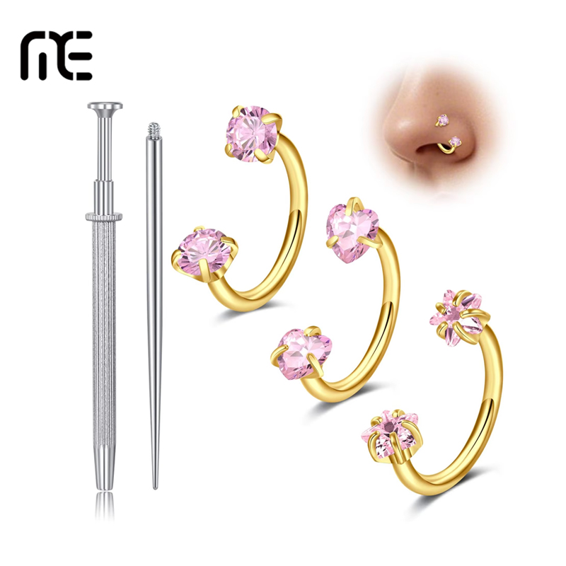 Body Jewelry Changing Kit - Horseshoe Nose Rings for Women Men
