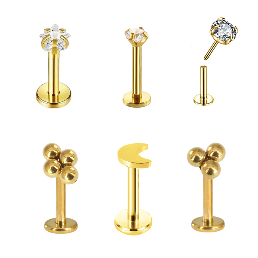 Body Jewelry Threadless - 1Pc Surgical Steel Cluster Ball CZ