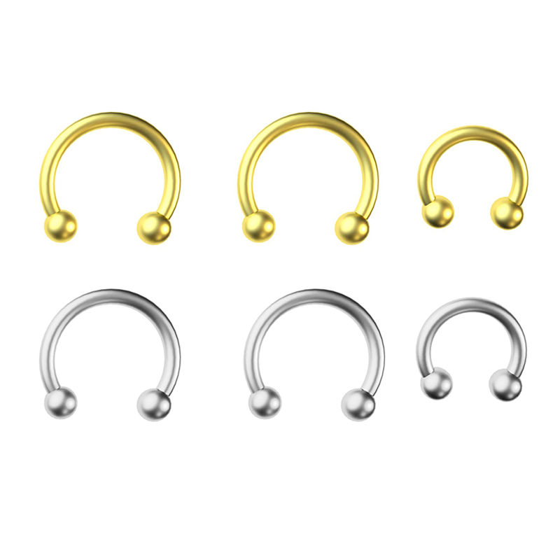 Body Jewelry Lot - 5pcs/lot Stainless Steel 18G Horseshoe Circular
