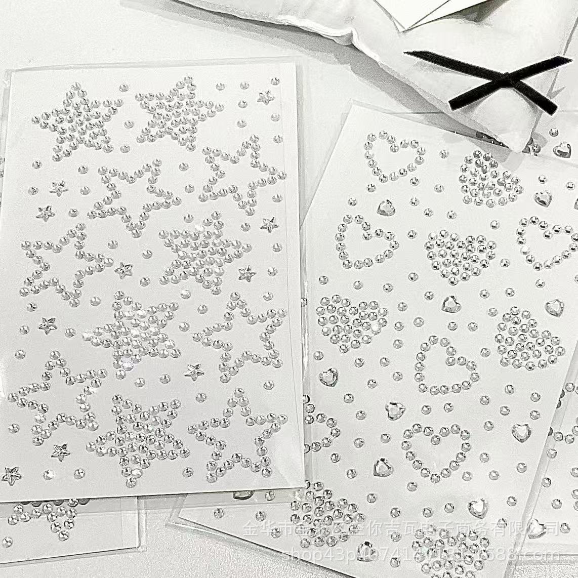Star Flat Back - Silver Star Heart Rhinestone Stickers Flatback