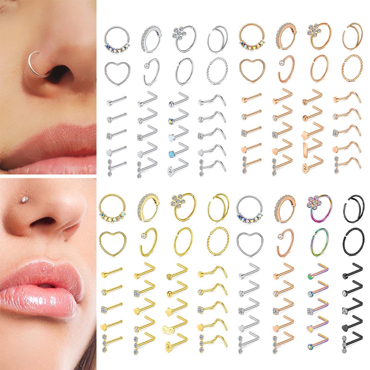 Body Jewelry Changing Kit - 28Pcs/Set 20g Stainless Steel Nose Rings