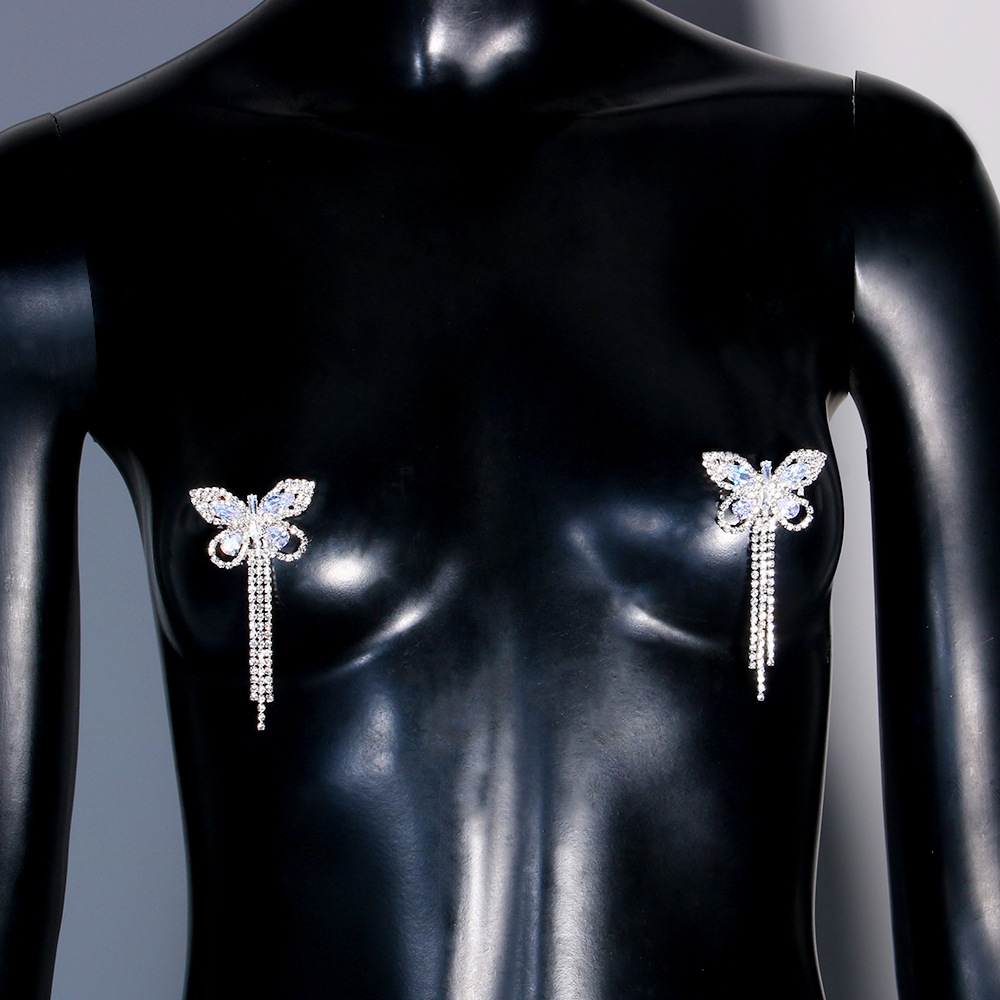 Sexy Rhinestone Butterfly Tass - Body Jewelry Stickers review and price
