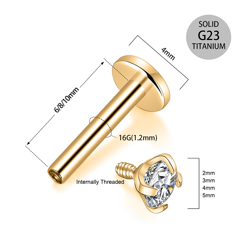 16G Titanium Internally Thread - Body Jewelry Labret review and price
