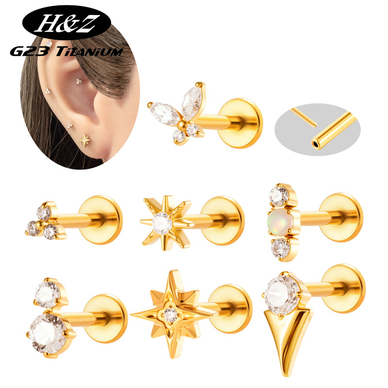 1PC G23 Titanium 16G Threadles - Body Jewelry Threadless review and price