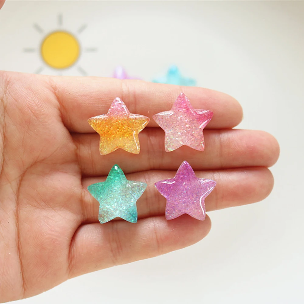 10PCS Gradient Star Series Res - Star Flat Back review and price