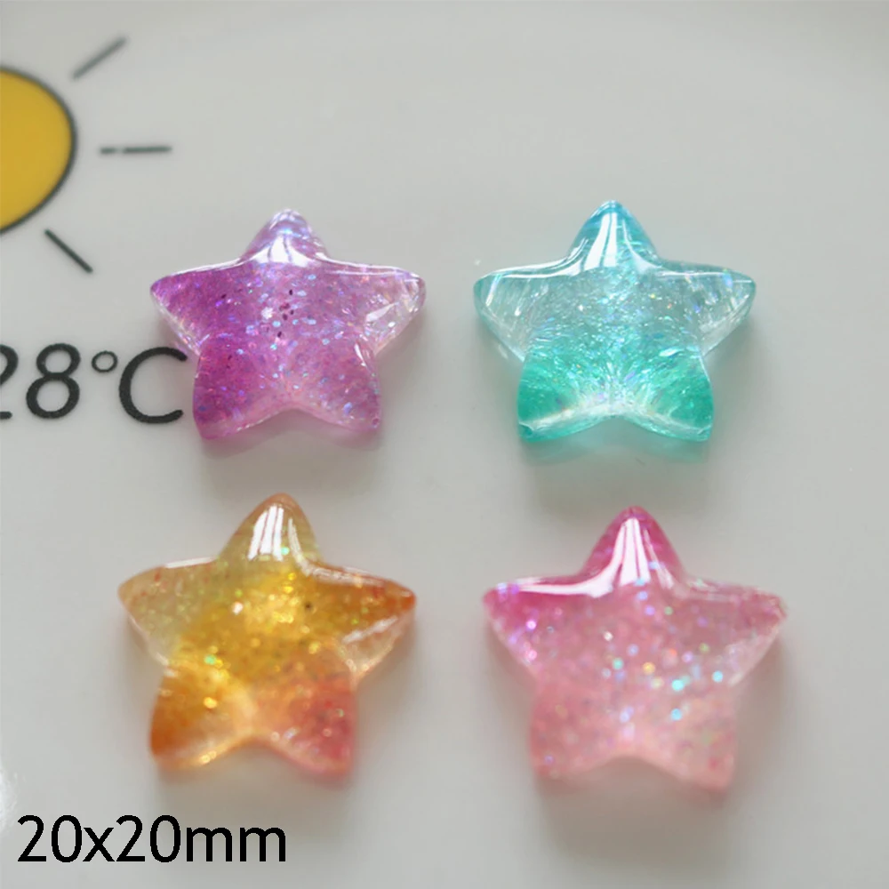 10PCS Gradient Star Series Res - Star Flat Back review and price