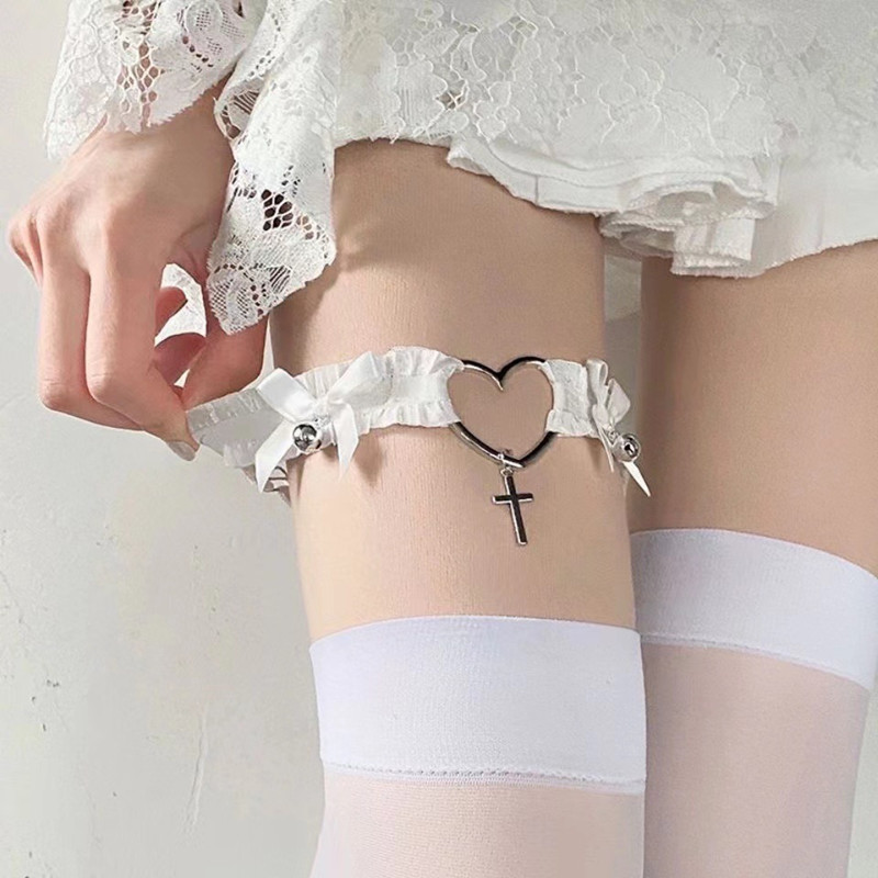 Gothic Lace Garter Belt Heart  - Body Jewelry Goth review and price