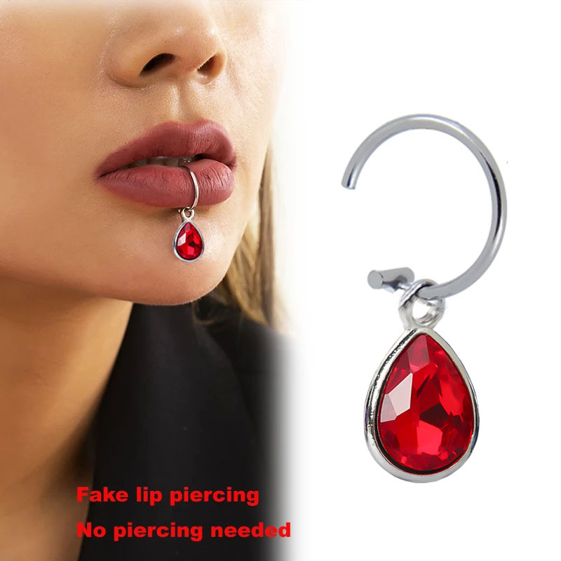1Pc Fake Piercing Lip Clip Per - Body Jewelry Labret review and price