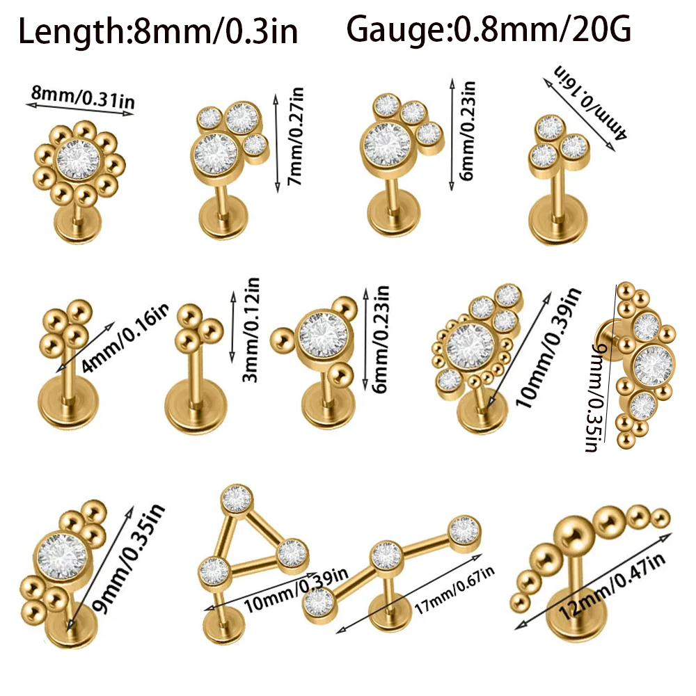 1PC Stainless Steel Gold Plate - Body Jewelry Threadless review and price