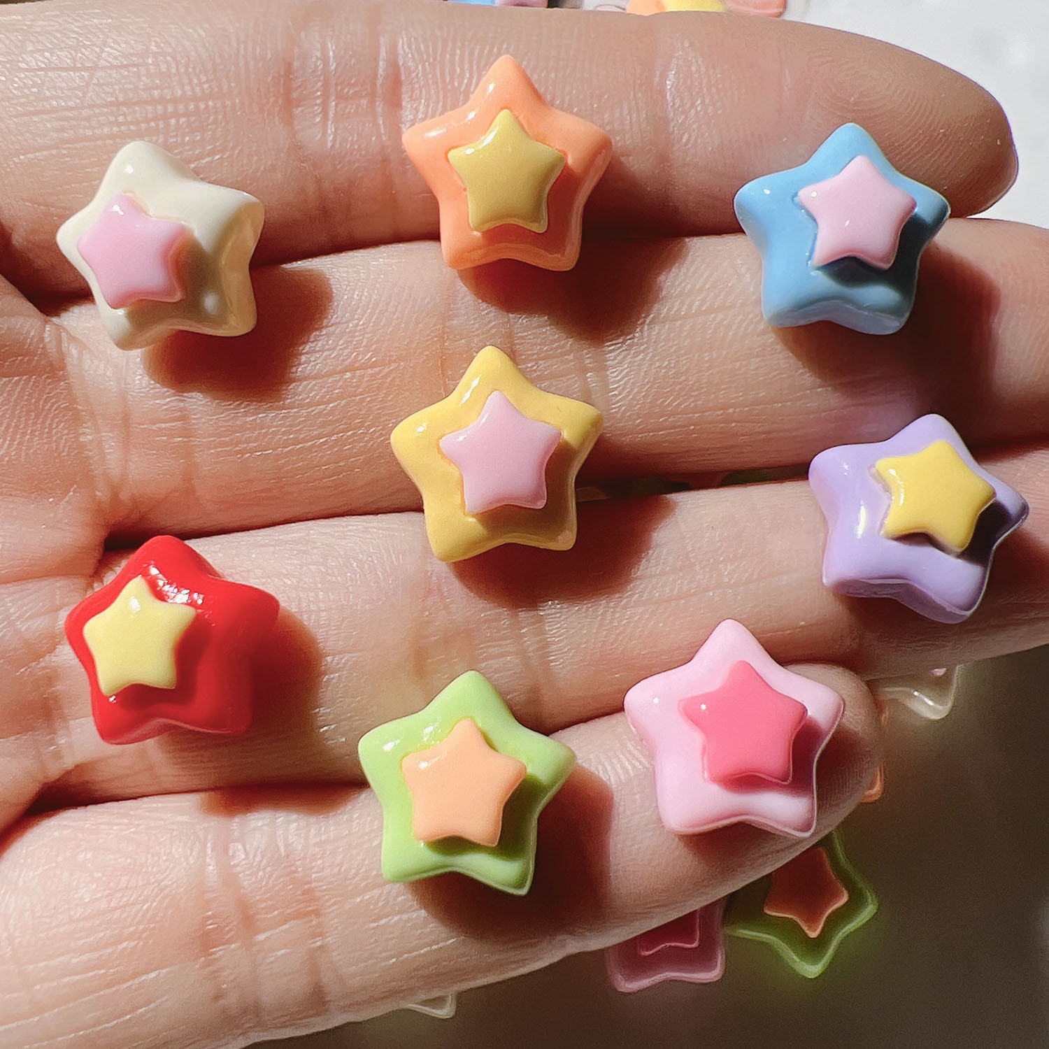 30Pcs Mini Double Layer Star R - Star Flat Back review and price
