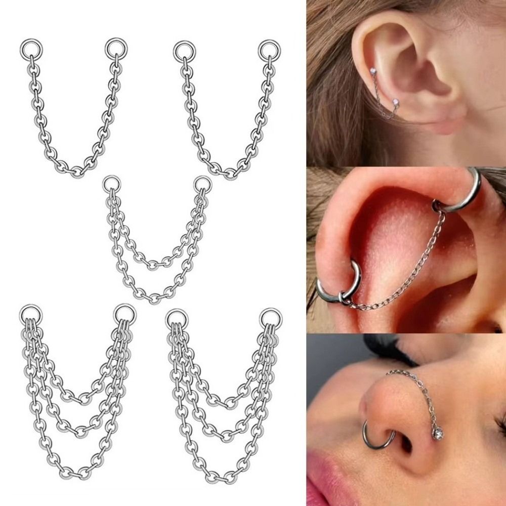 Fashion Titanium Nose Chain Do - Body Jewelry Labret review and price