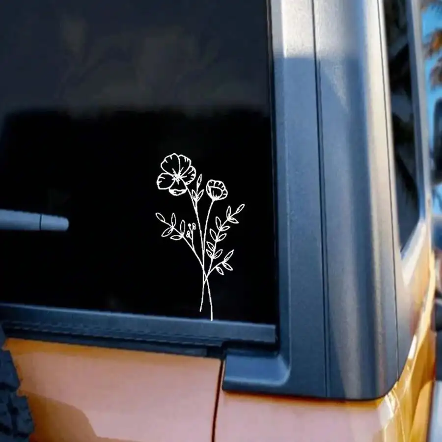 1pc Wild Flower Car Sticker, S - Body Jewelry Labret review and price