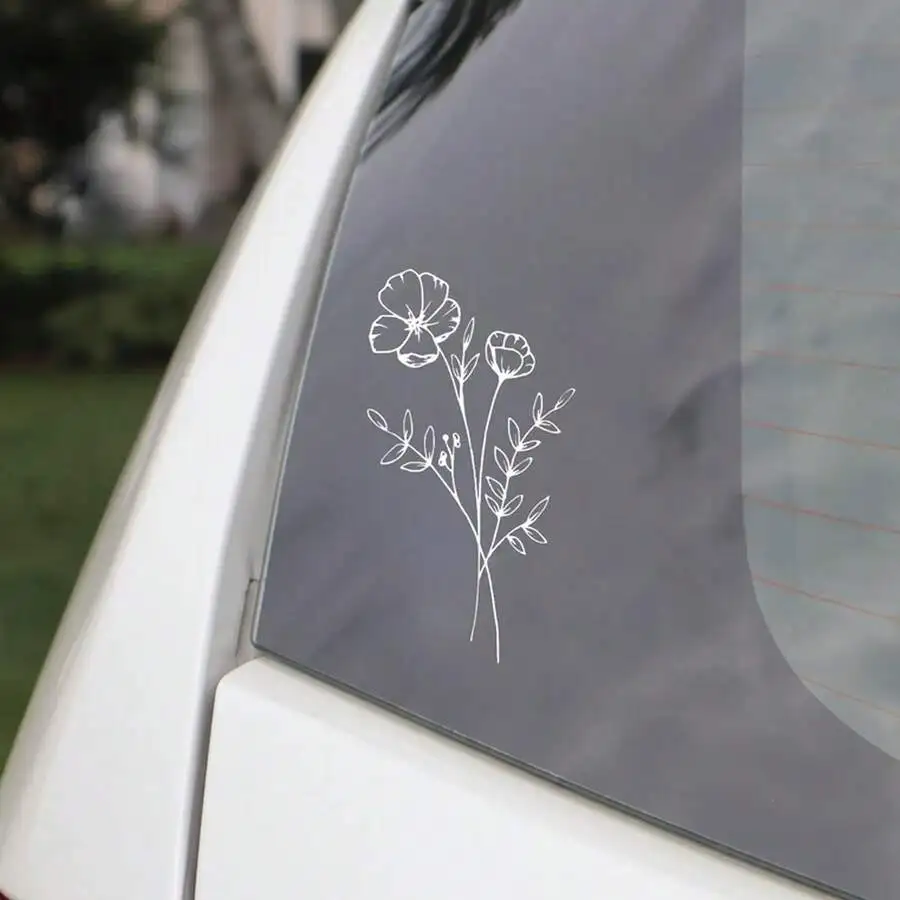 1pc Wild Flower Car Sticker, S - Body Jewelry Labret review and price