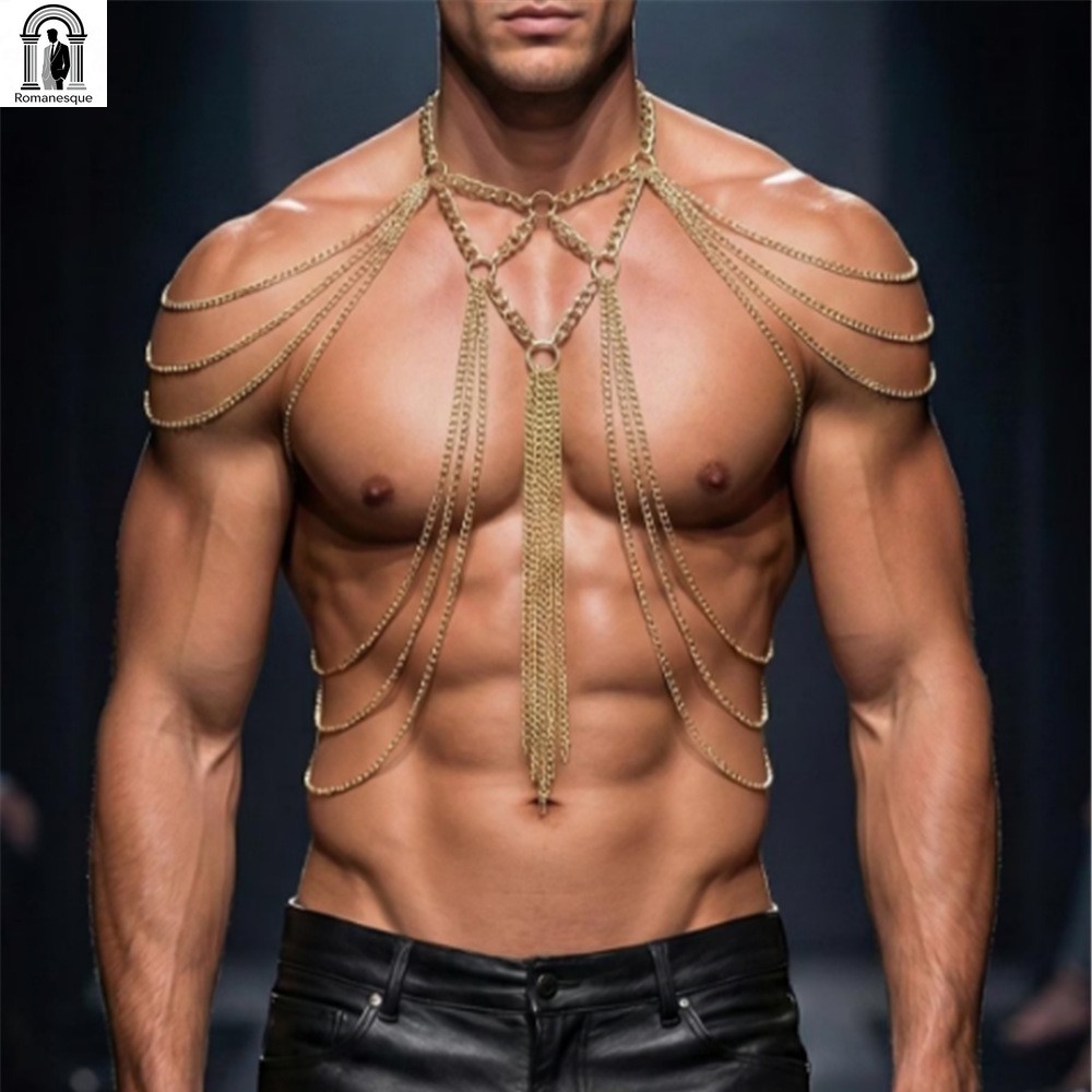 Men's Gold Multi-layer Body Ch - Body Jewelry Goth review and price