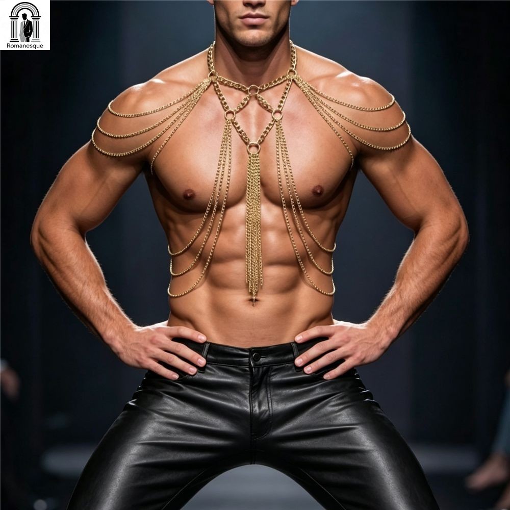 Men's Gold Multi-layer Body Ch - Body Jewelry Goth review and price