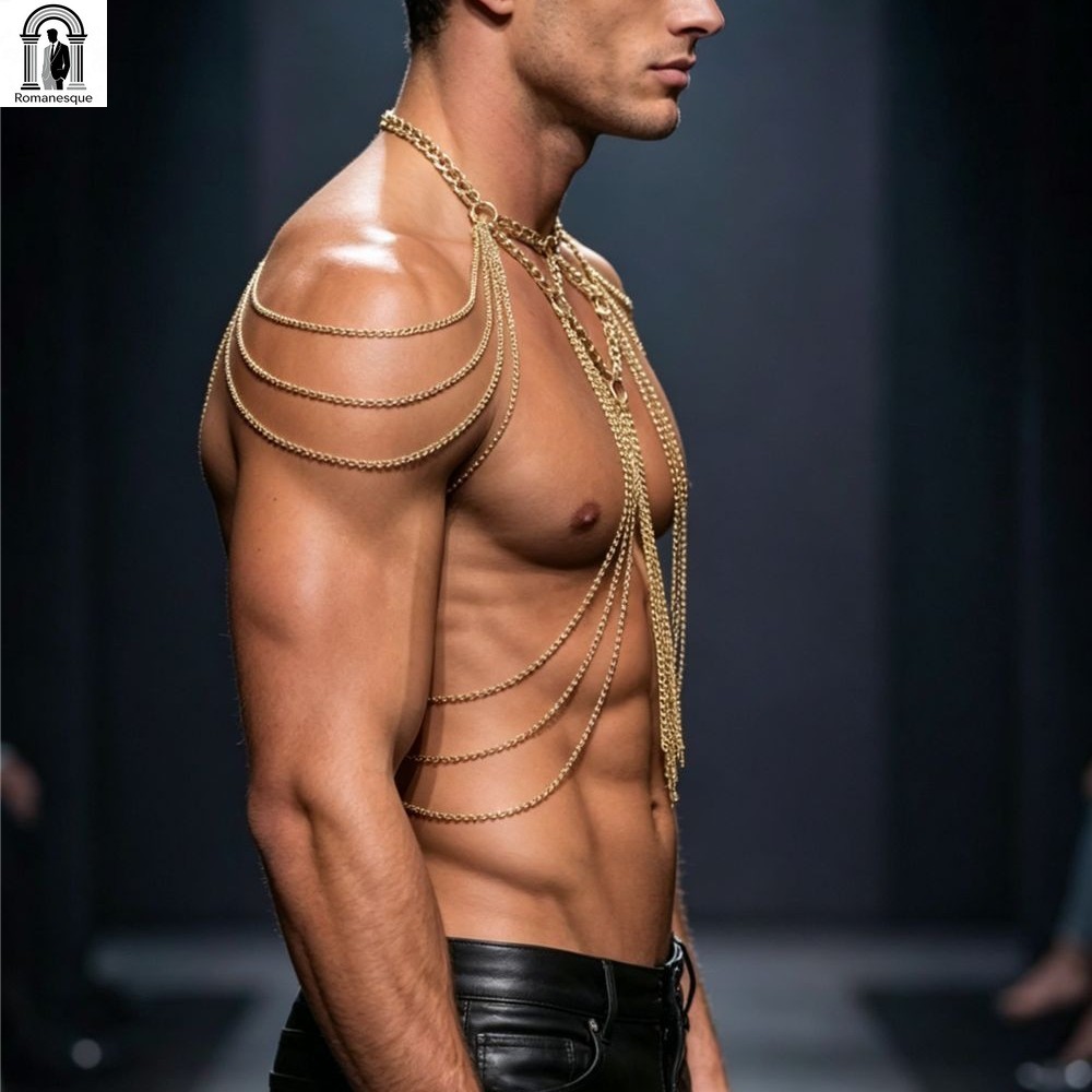 Men's Gold Multi-layer Body Ch - Body Jewelry Goth review and price