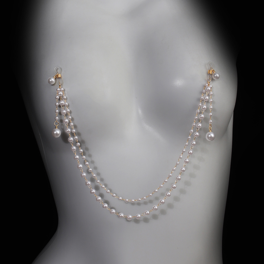 Imitation Pearl Tassel Chest C - Body Jewelry Piercing review and price