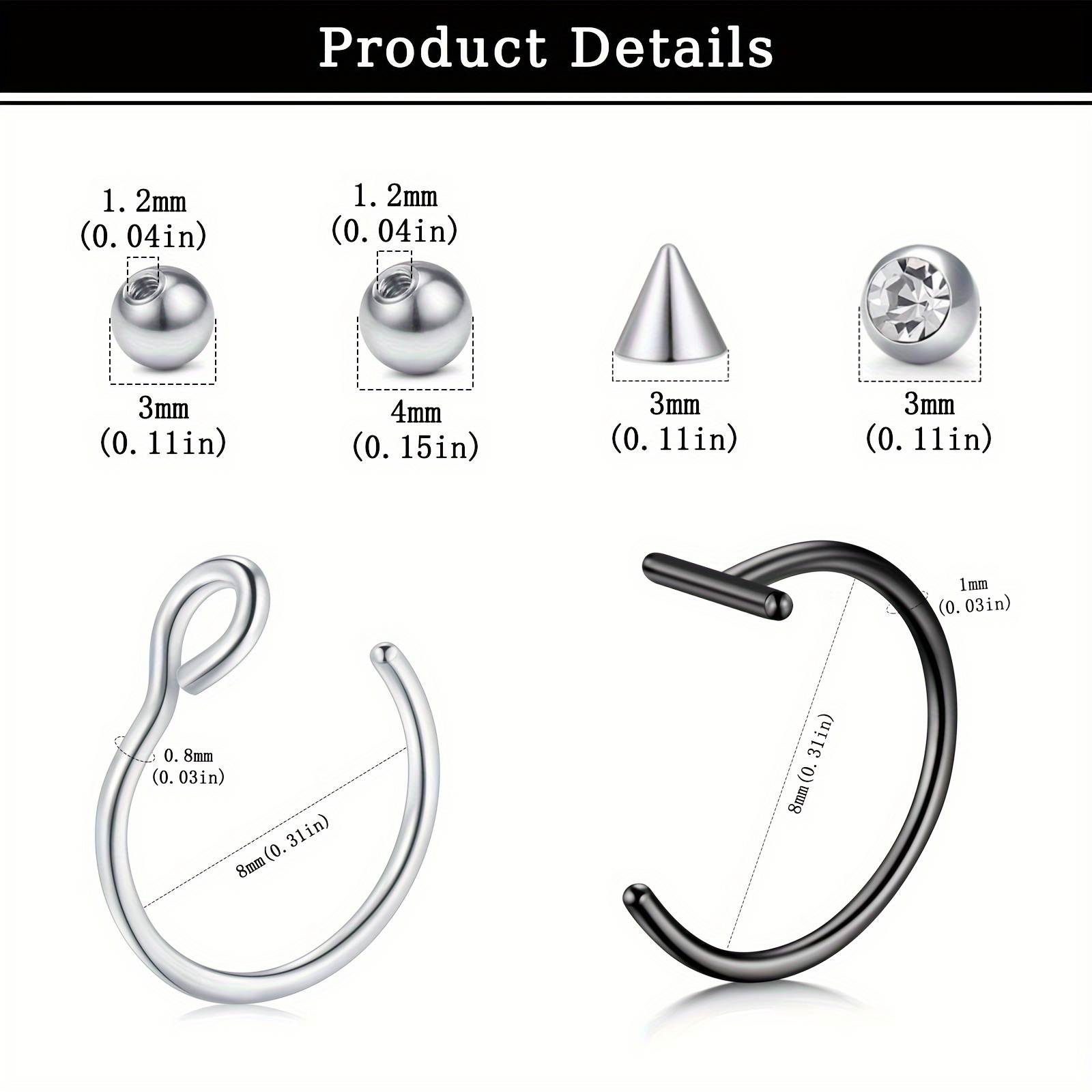 Fake Piercings Fake Lip Ring F - Body Jewelry Labret review and price