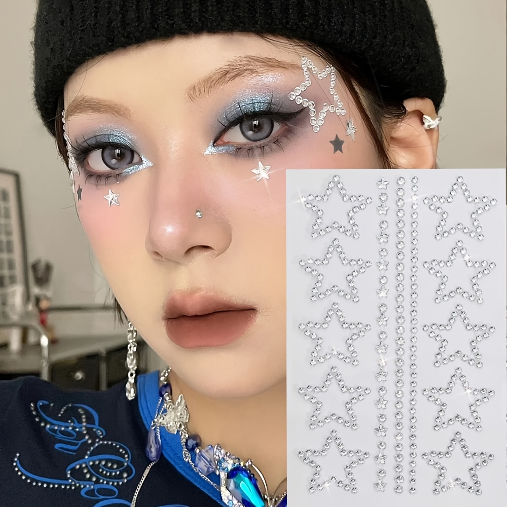 1/2 Sheets Star Rhinestone Sti - Body Jewelry Stickers review and price