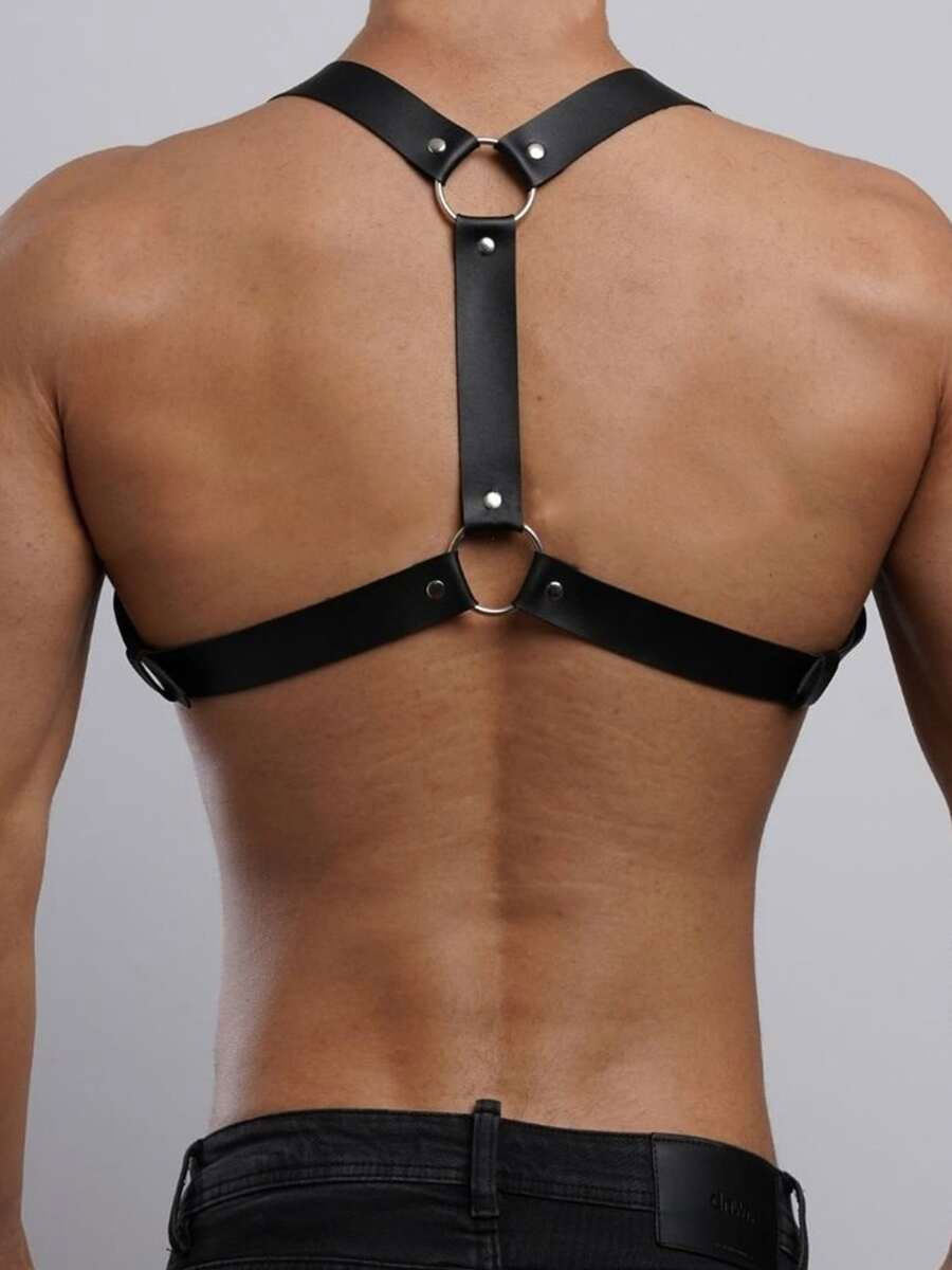 Men's PU Leather Chest Harness - Body Jewelry Goth review and price
