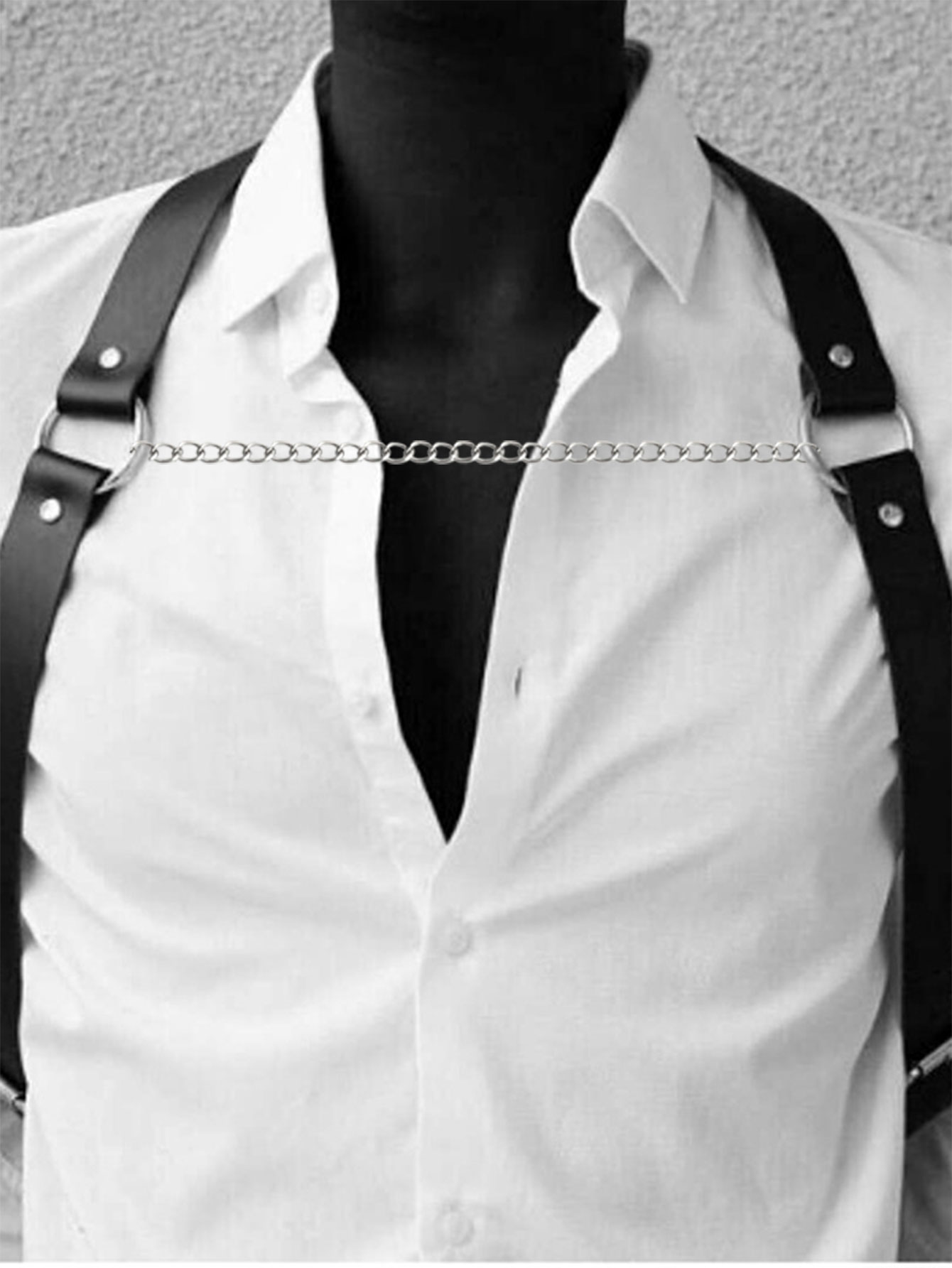 Men's PU Leather Chest Harness - Body Jewelry Goth review and price