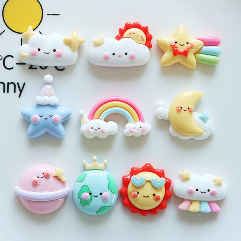 10Pcs New Cute Cartoon Rainbow - Star Flat Back review and price