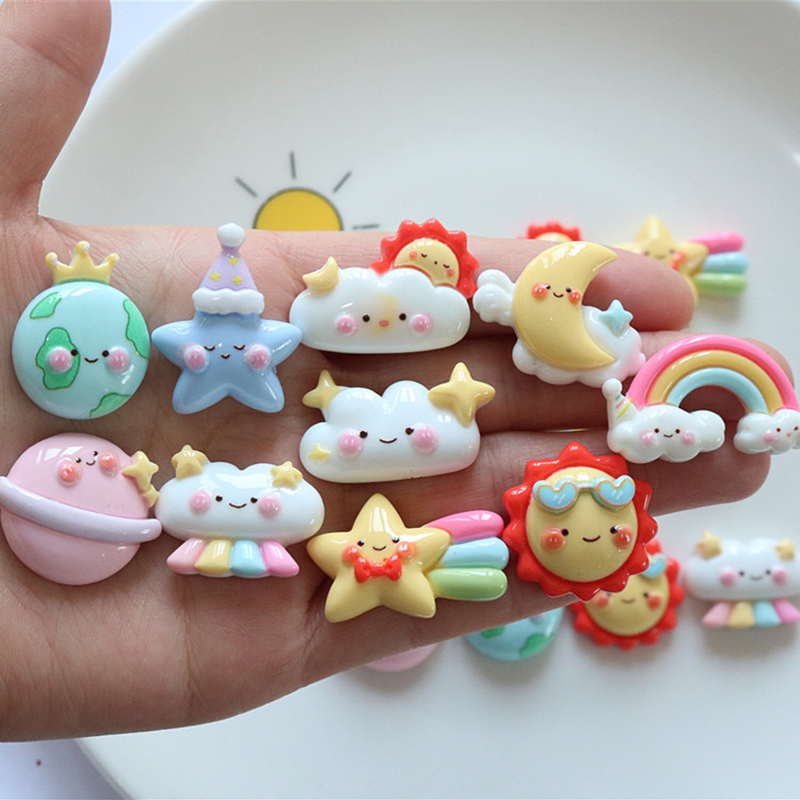 10Pcs New Cute Cartoon Rainbow - Star Flat Back review and price