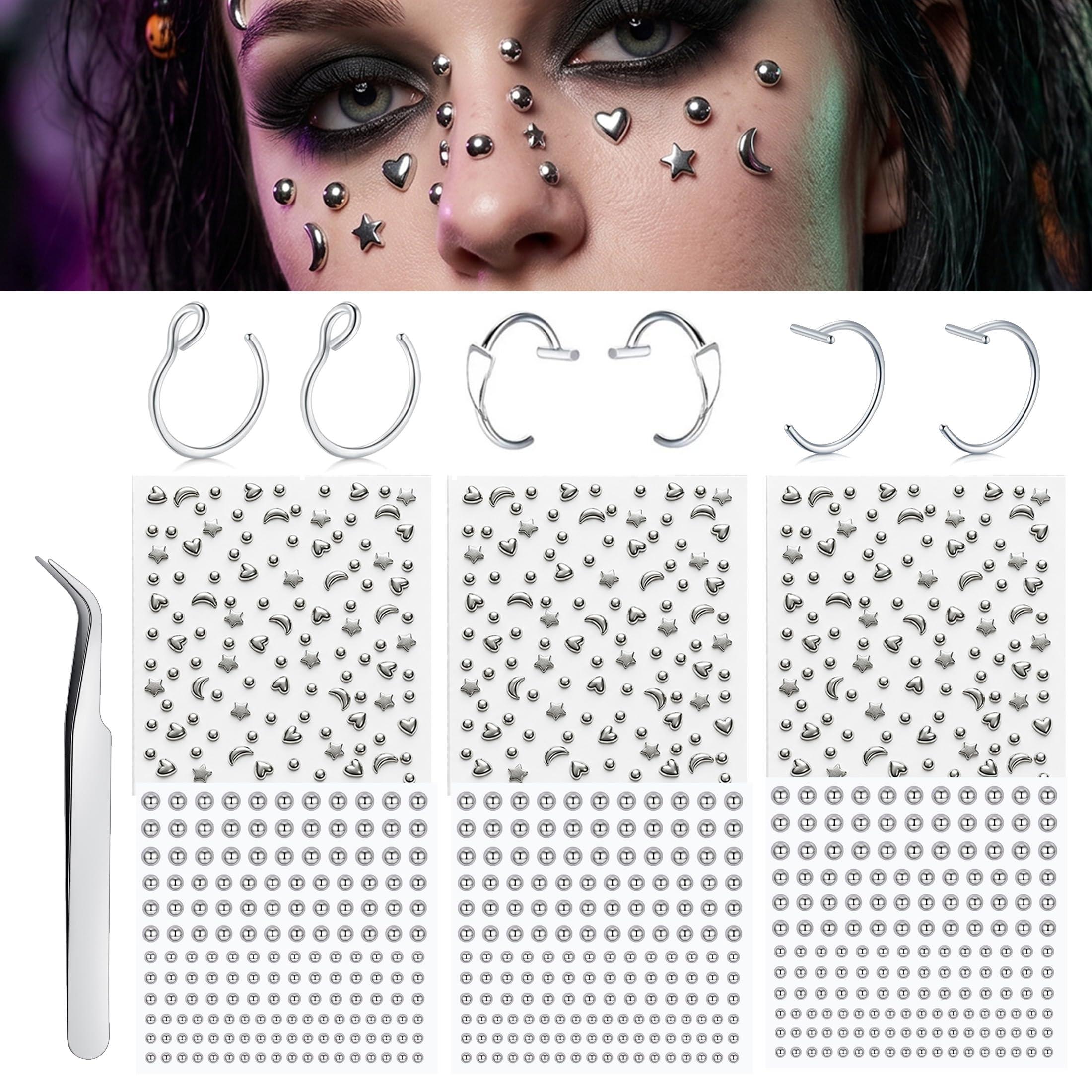 Fake Piercings Balls Stick on  - Body Jewelry Labret review and price