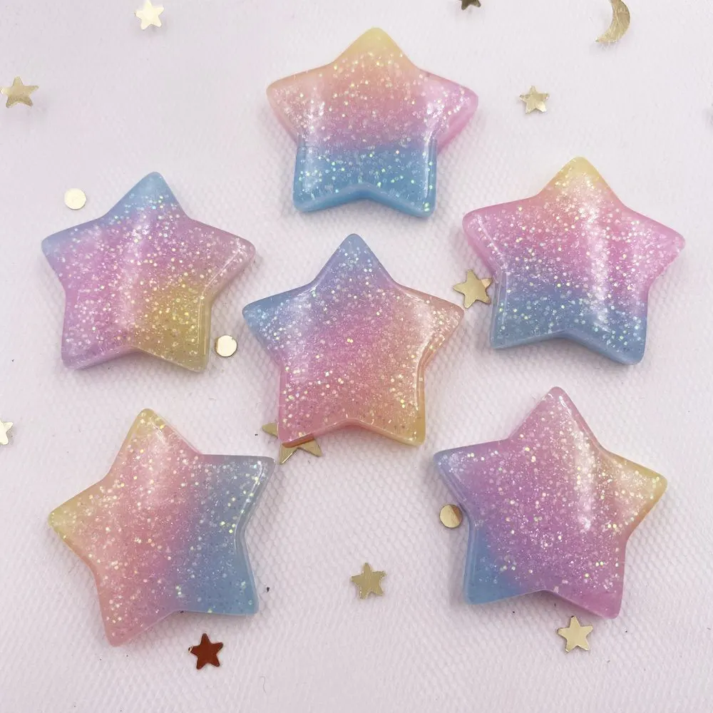 10PCS Glitter Kawaii Resin Col - Star Flat Back review and price
