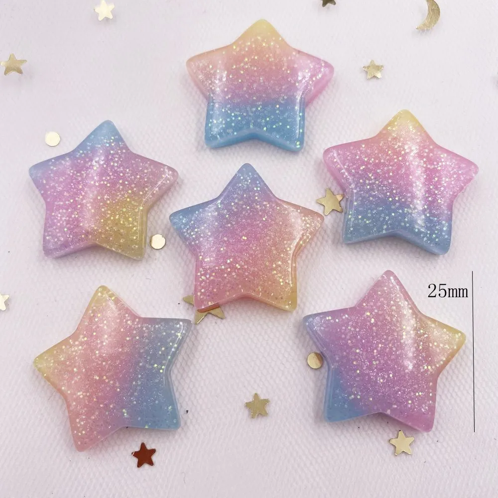 10PCS Glitter Kawaii Resin Col - Star Flat Back review and price