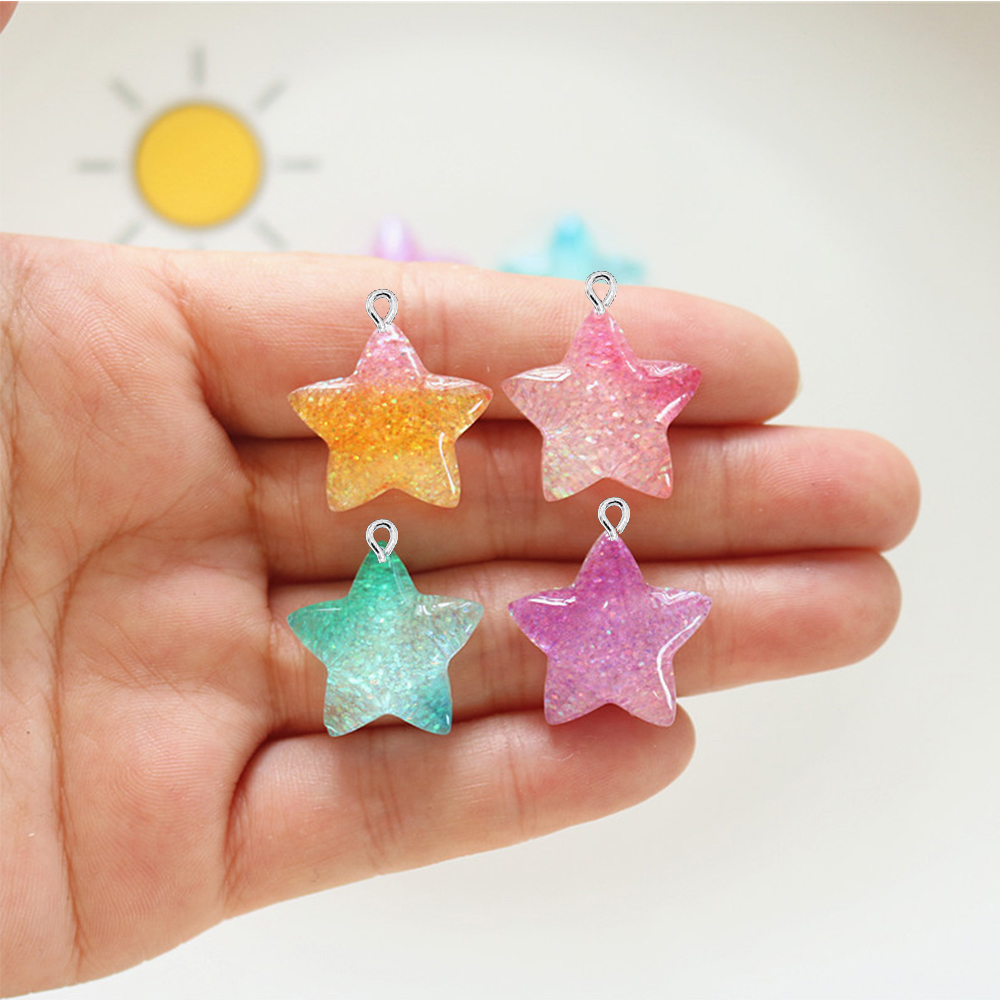 10PCS Gradient Star Series Fla - Star Flat Back review and price