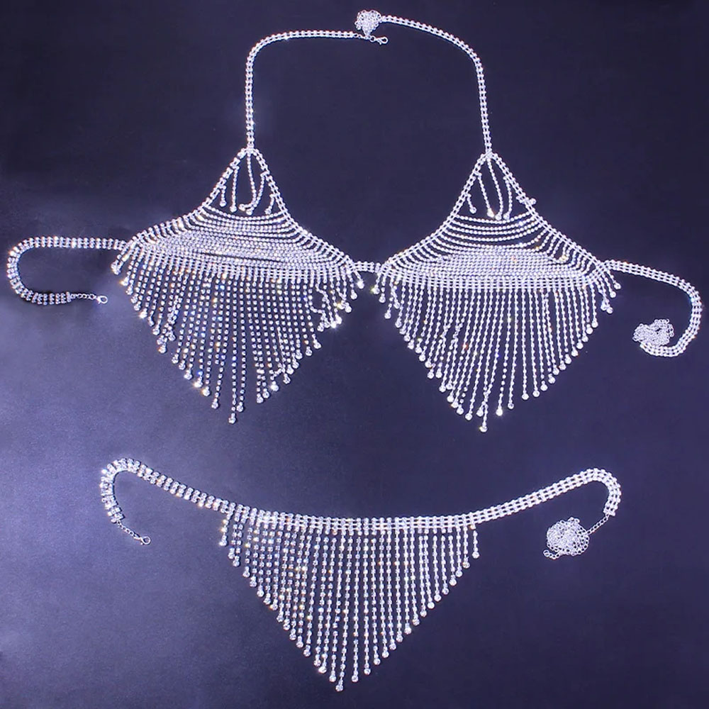 Bling Rhinestone Tassel Body C - Body Jewelry Luxury review and price