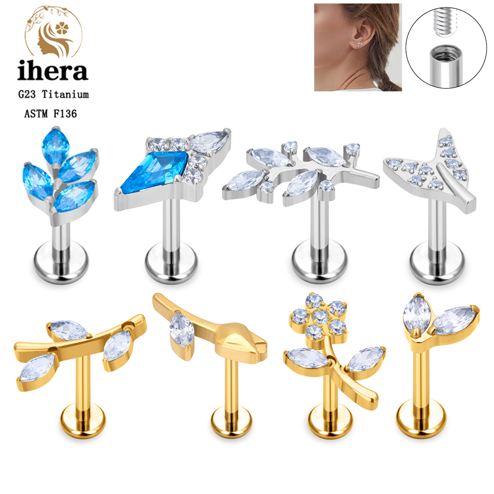 Flower Leaf Pattern Piercing E - Body Jewelry Labret review and price