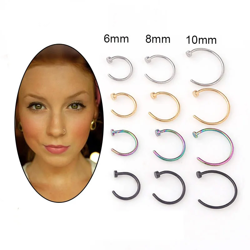 5pcs/lot 20G Nose Ring Hoop, 6 - Body Jewelry Lot review and price
