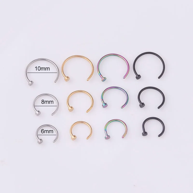 5pcs/lot 20G Nose Ring Hoop, 6 - Body Jewelry Lot review and price
