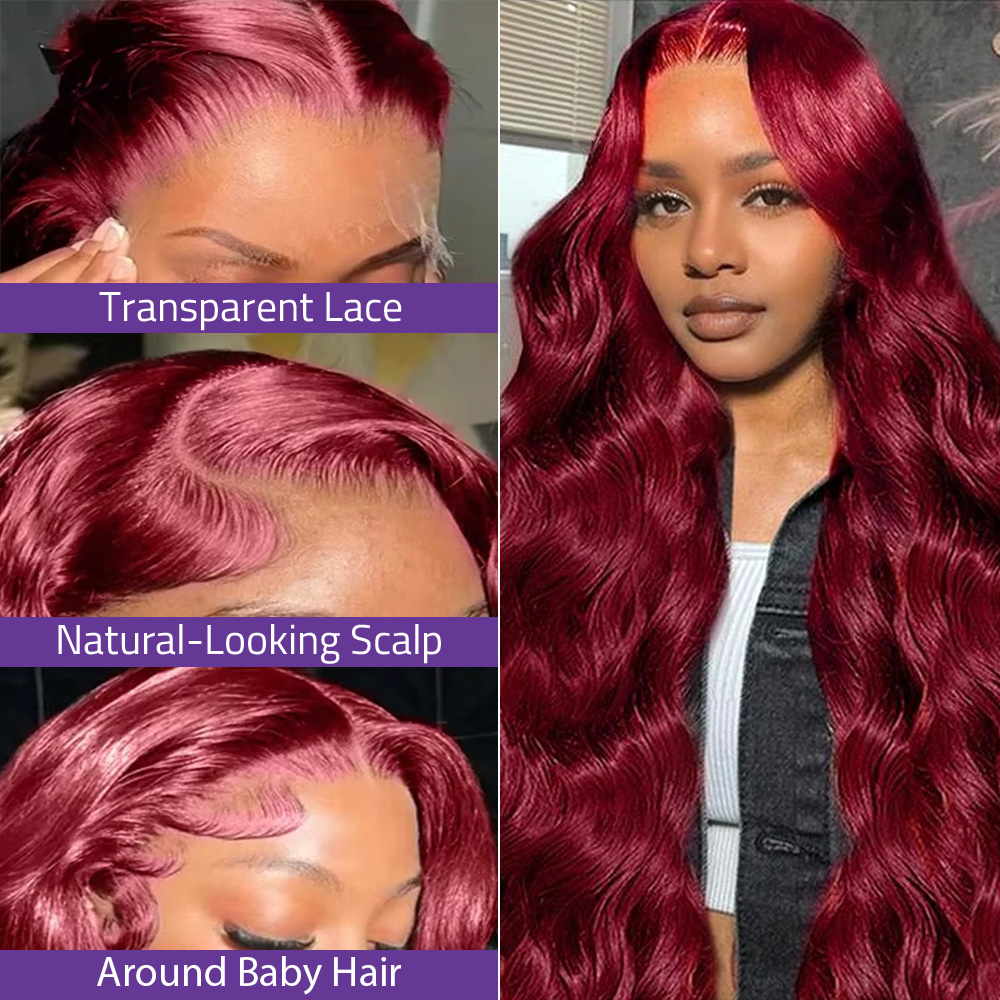 Burgundy 13x6 HD Lace Frontal  - Body Jewelry Underwear review and price