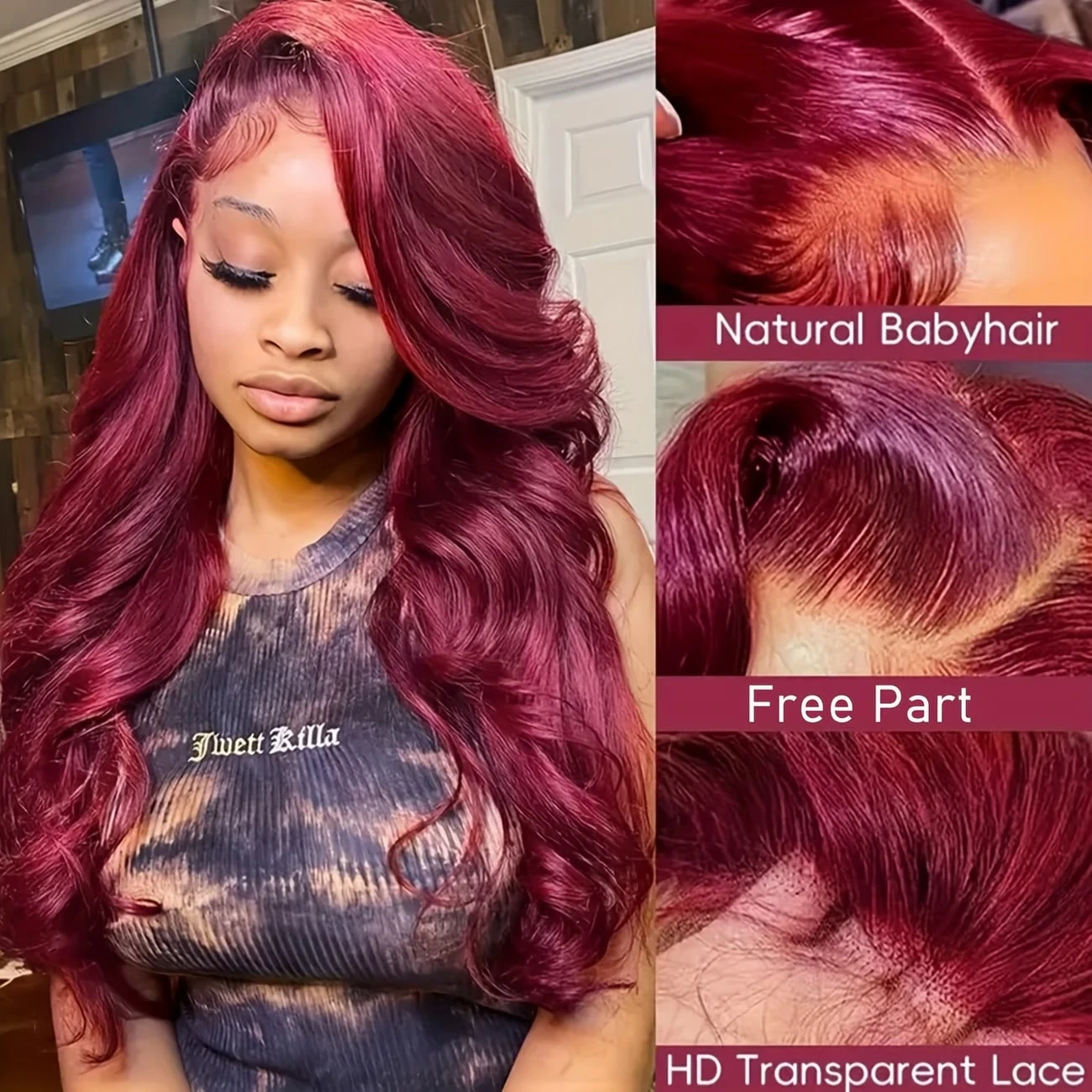 28 Inch 99J Burgundy Body Wave - Body Jewelry Underwear review and price