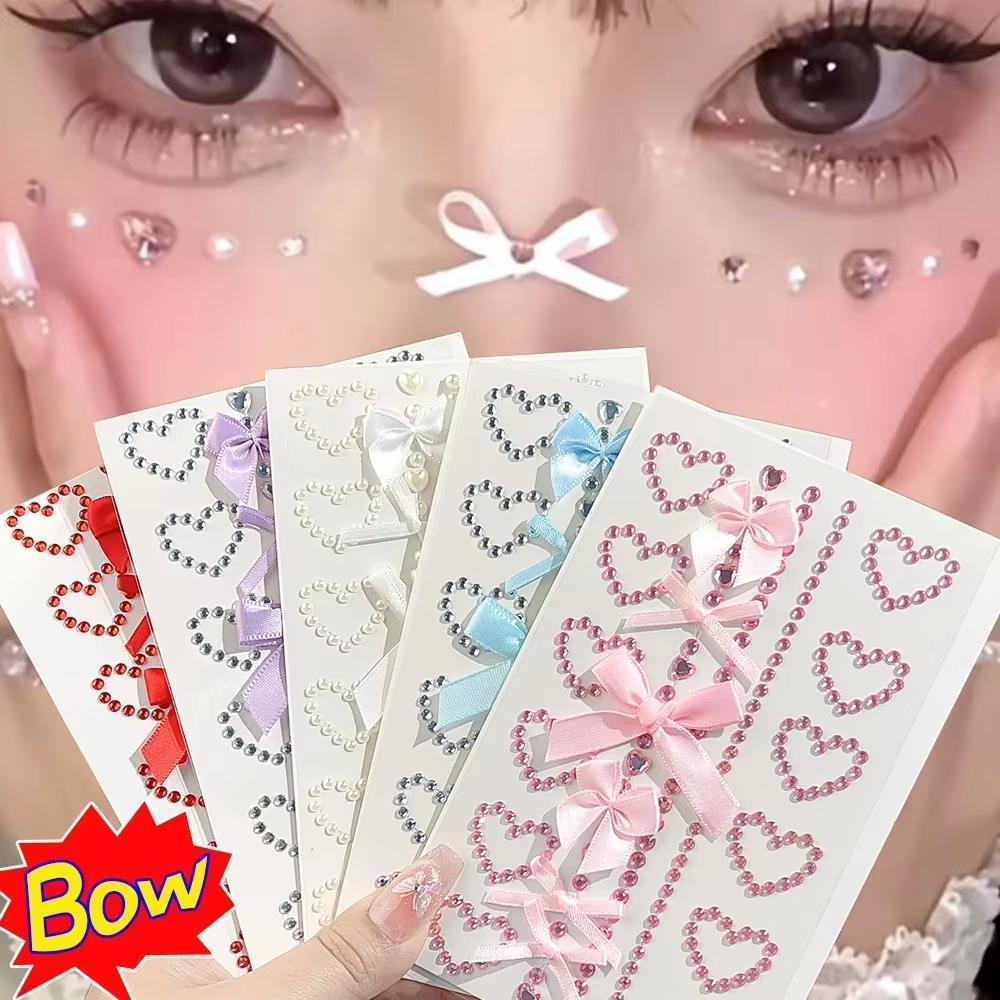 1 Sheet Red Ribbon Bow Sparkly - Body Jewelry Tattoo review and price