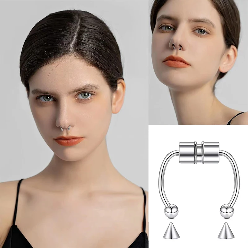 Fake Piercing Nose Ring Hoop S - Body Jewelry Piercing review and price