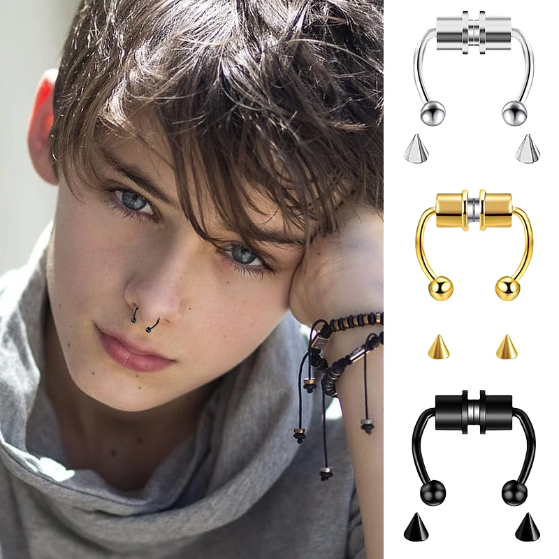 Fake Piercing Nose Ring Hoop S - Body Jewelry Piercing review and price