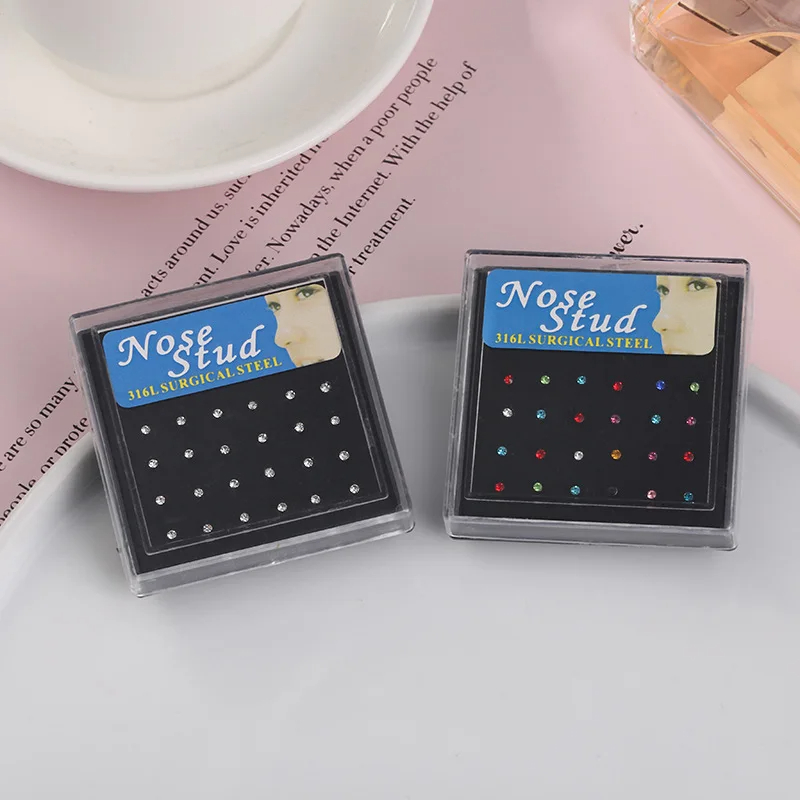 24pcs/box Crystal Nose Ring St - Body Jewelry Changing Kit review and price