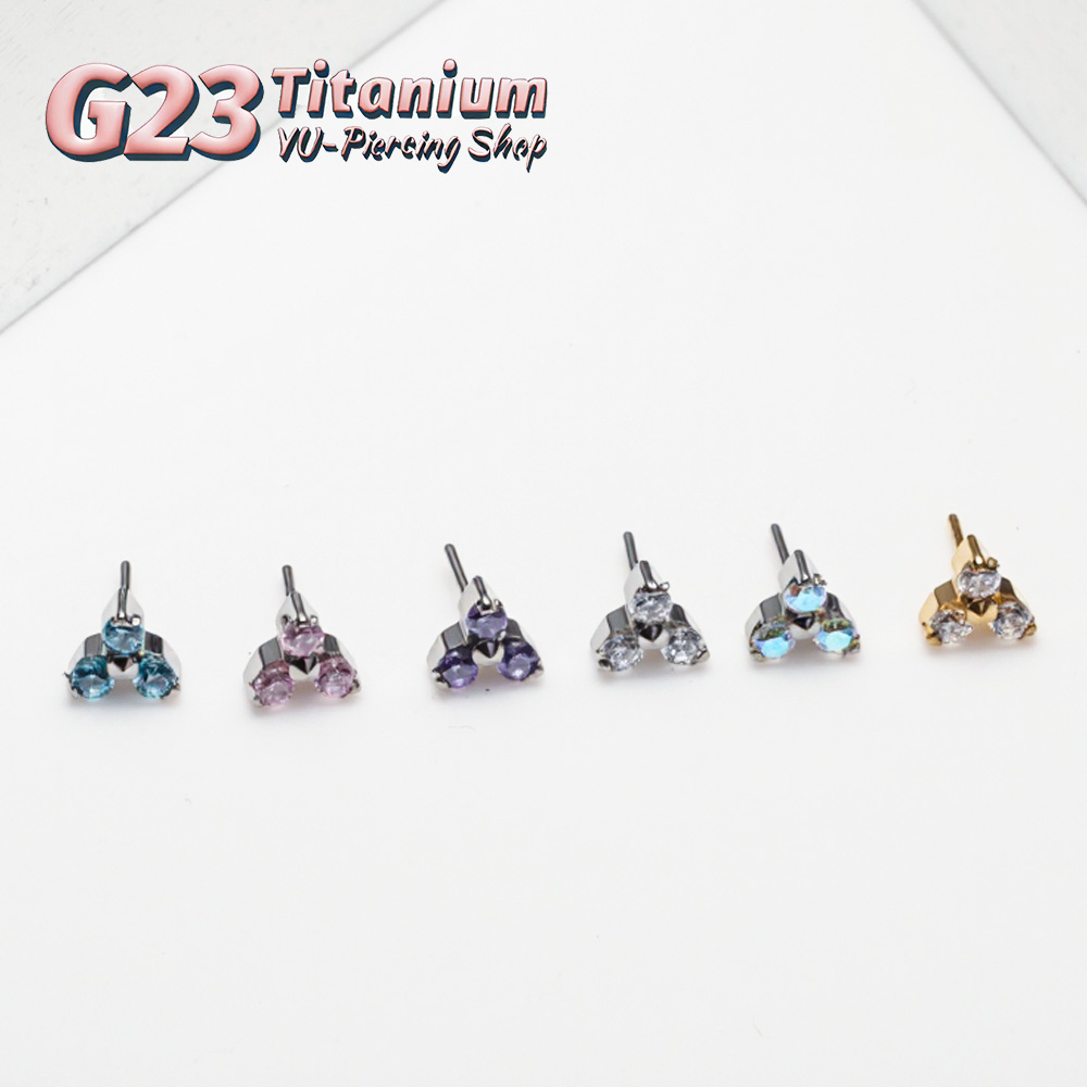 ASTM F136 Titanium Trinity CZ  - Body Jewelry Threadless review and price