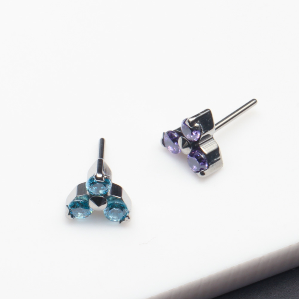 ASTM F136 Titanium Trinity CZ  - Body Jewelry Threadless review and price
