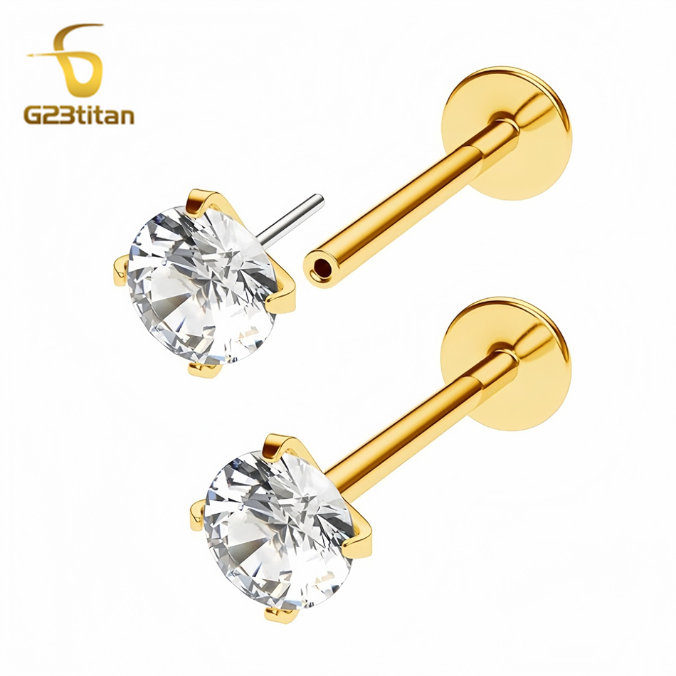 2pc G23 Titanium Push In Earri - Body Jewelry Labret review and price
