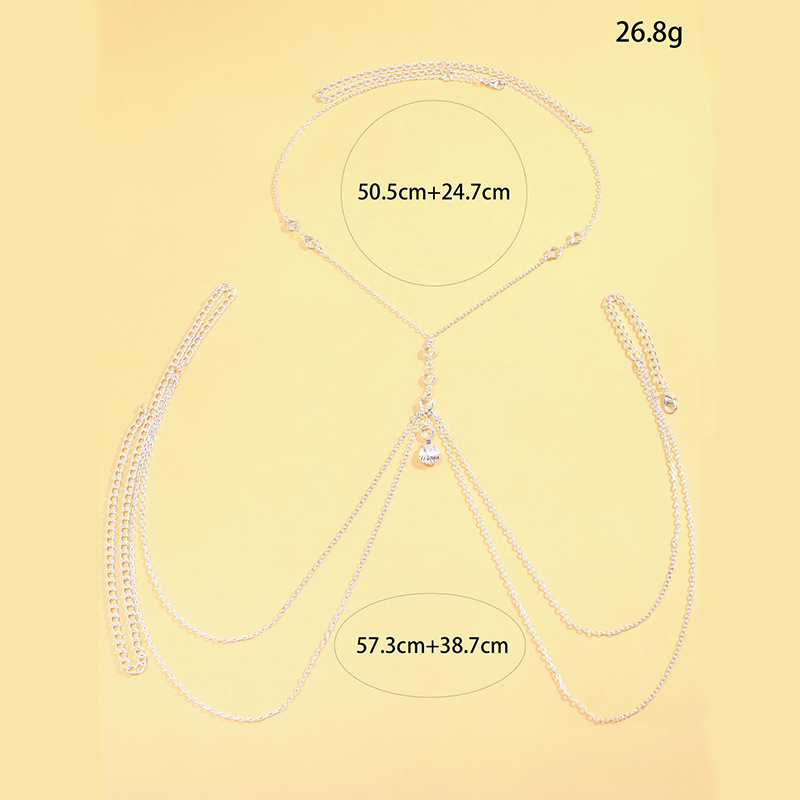 Women Silver Tone Body Chain C - Body Jewelry Art review and price